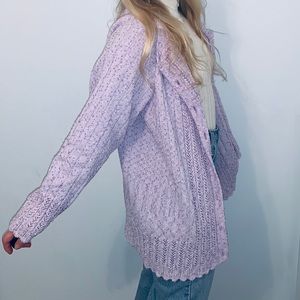 british vogue speckled lilac cardi